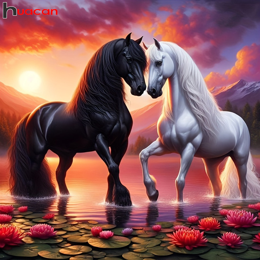 Embroidery Horse - Huacan Full Diamond Painting Animal Horse