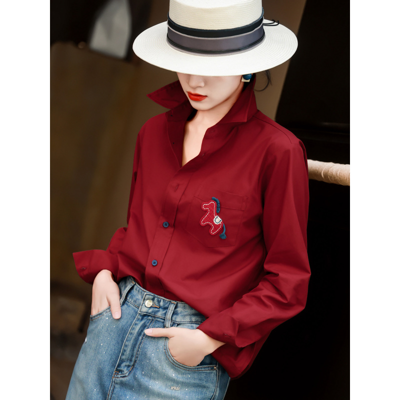 Embroidery Horse - MEXCOCO 2026Spring new stylish casual commuting