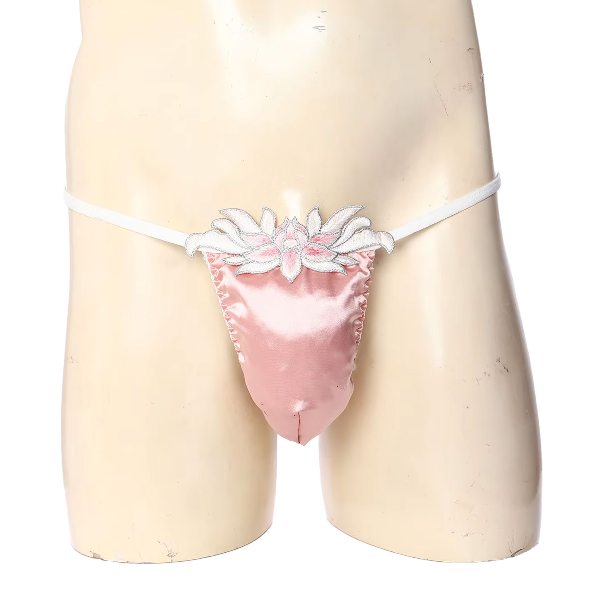 Embroidery Underwear - Sissy T-back Thongs Underwear Men Low