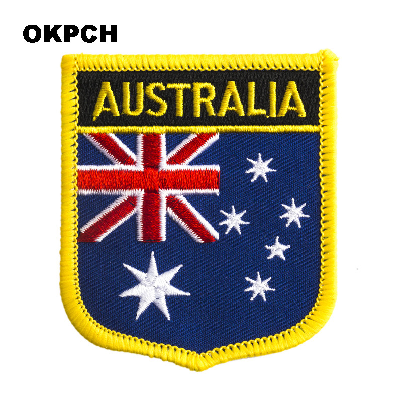 Embroidery In Australia - Australia Flag Shield Shape Iron on