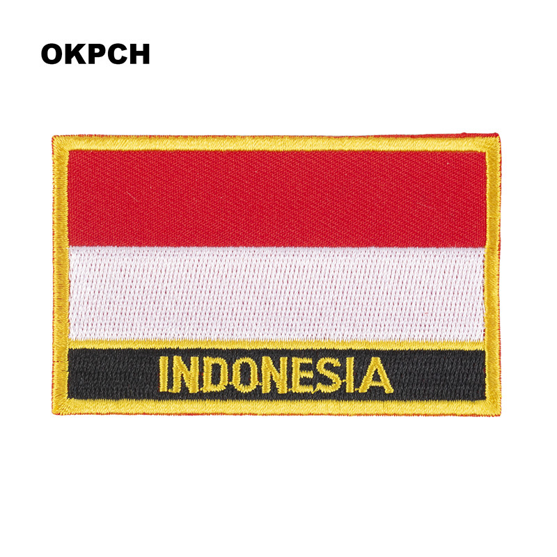 Embroidery In Indonesia - Indonesia Flag Embroidery Patches Iron on