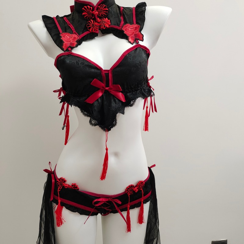 Embroidery Underwear - Gothic Vintage Cheongsam Lingerie Halloween Maid