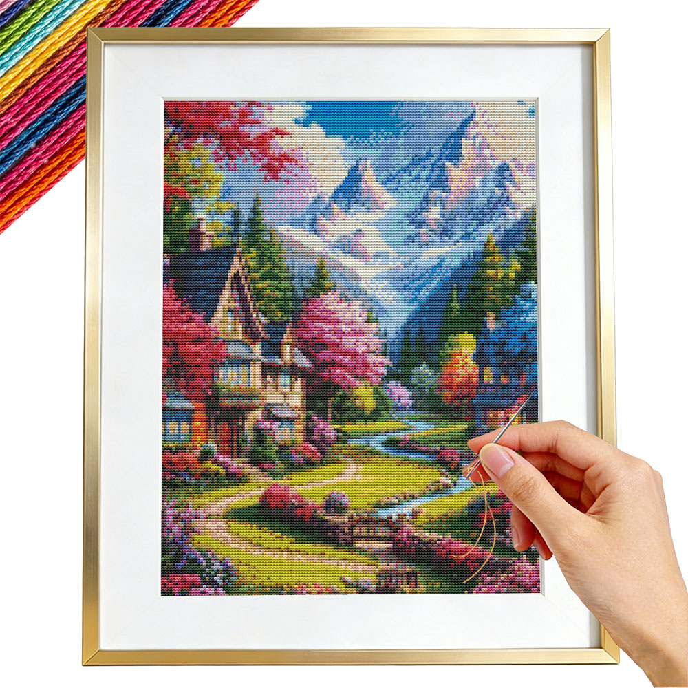 Embroidery Guide Paper - Embroidery Kit House Landscape Novelties Cross