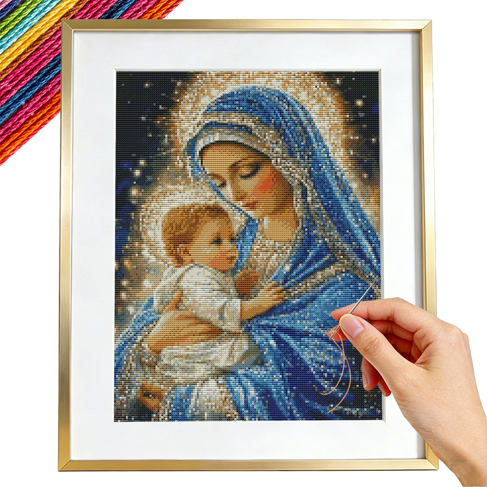 Embroidery Guide Paper - Cross Stitch Virgin Mary Religion Embroidery