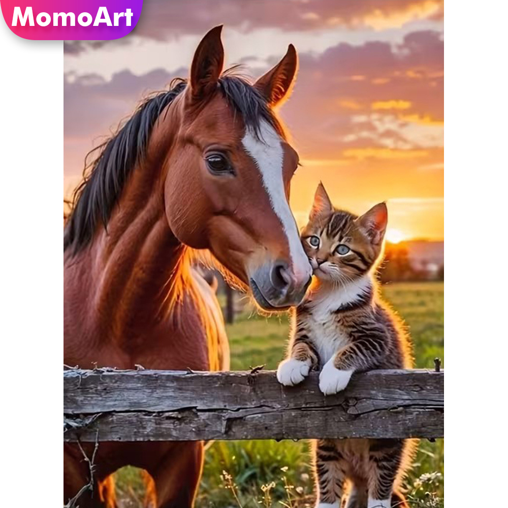 Embroidery Horse - Momoart Diamond Mosaic Horse Animal Full