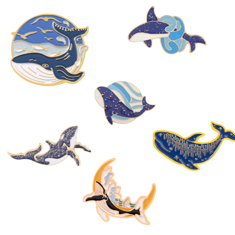 Embroidery Whale - Sea Whale Series Enamel Pin Cartoon