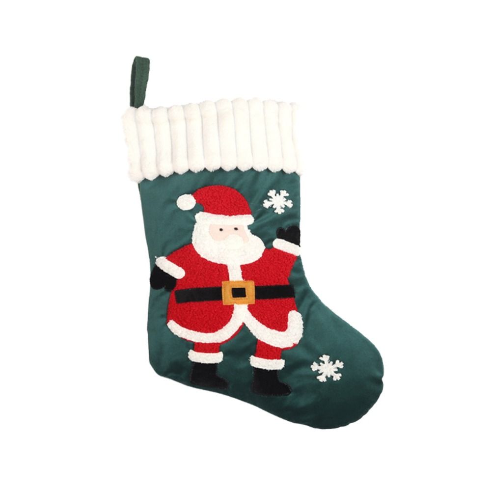 Embroidery Xmas Stocking - Hanging Embroidery Christmas Stocking Personalized Reusable