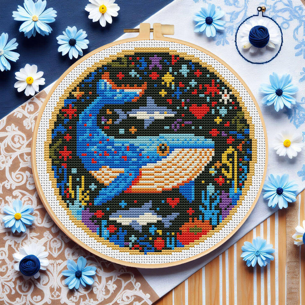 Embroidery Whale - DIY Cross Stitch Whale Embroidery Animal