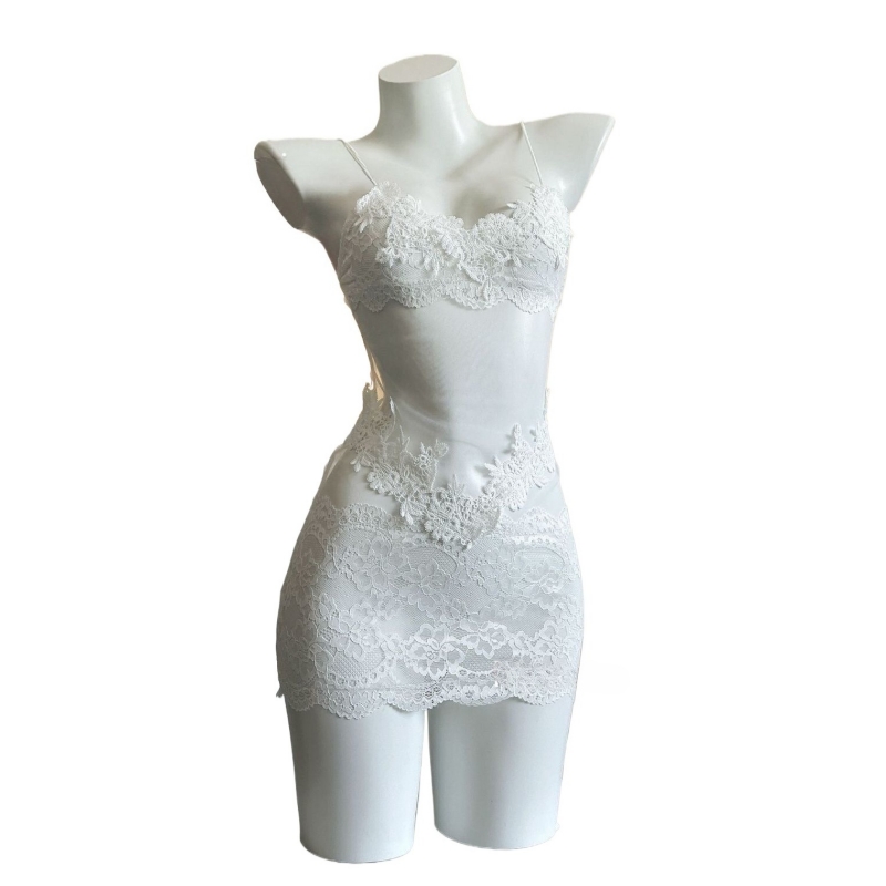 Embroidery Underwear - Sexy Lace Embroidery Strapless Dress Women