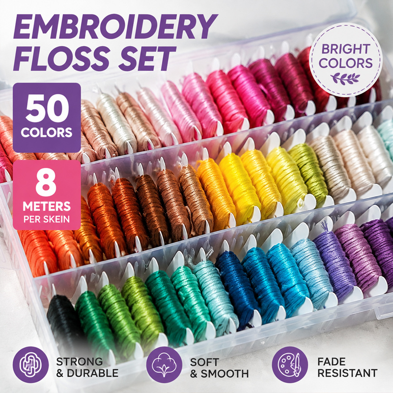 Embroidery Diy - 100% Cotton Embroidery Thread Kit with