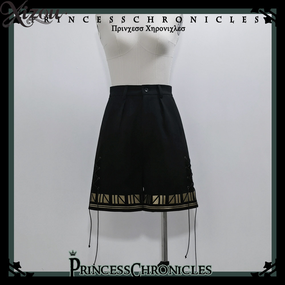 Embroidery In Egypt - Ouji Lolita Shorts Black Egypt Style