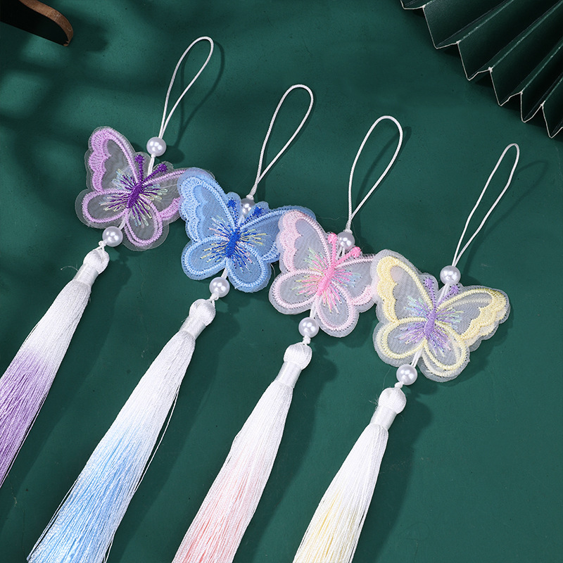 Embroidery Horse - Pearl Embroidery Butterfly Tassel, Creative Chinese