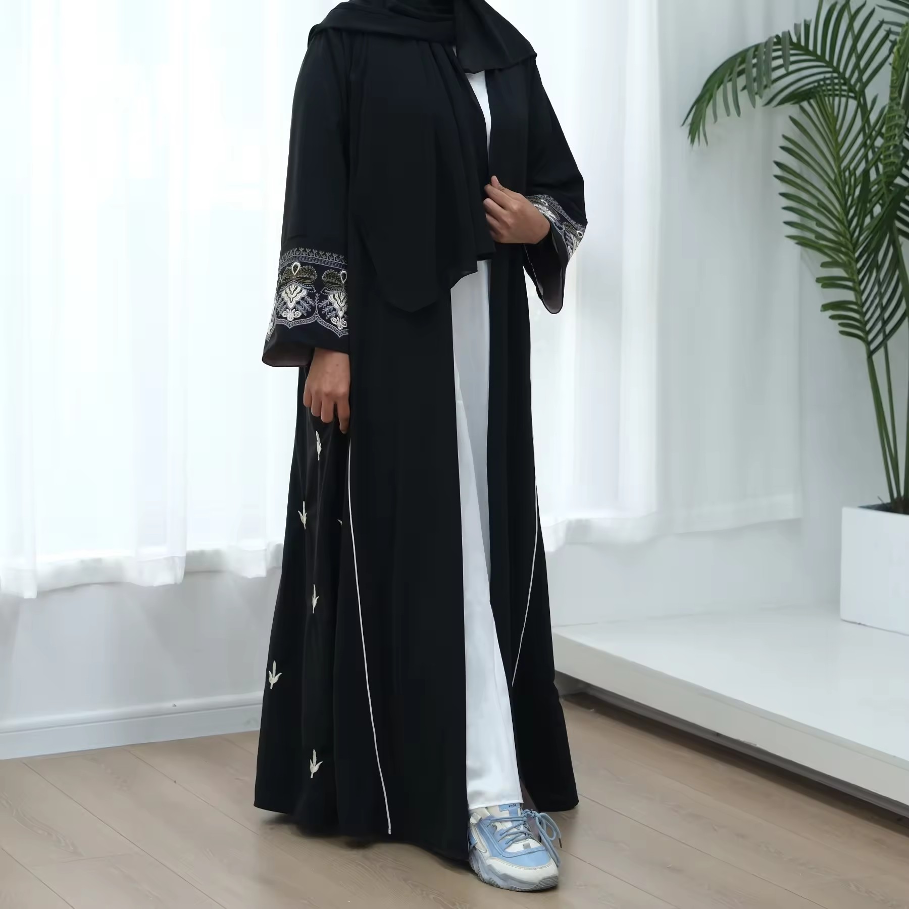 Embroidery Kebaya - New Fashion Embroidery Kimono Oversized Muslim