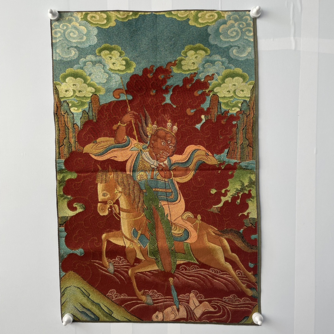 35' Old Nepalese Temples Silk  - Embroidery Horse review and price