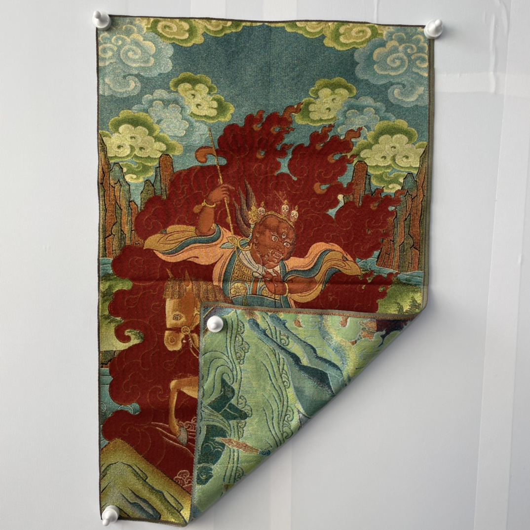 35' Old Nepalese Temples Silk  - Embroidery Horse review and price