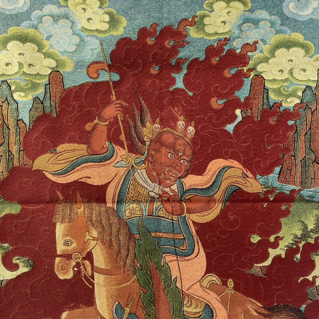 35' Old Nepalese Temples Silk  - Embroidery Horse review and price