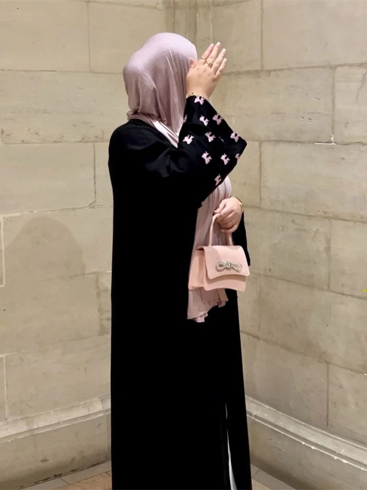 Ramadan Black Heart Abaya Dame - Embroidery Kebaya review and price