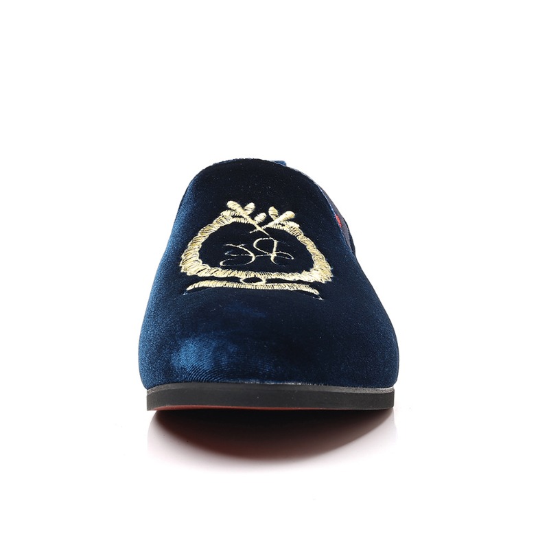 Luxury Designer Loafers Suede  - Embroidery On Leather review and price