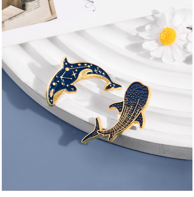 Cute Blue Whale Dolphin Brooch - Embroidery Whale review and price