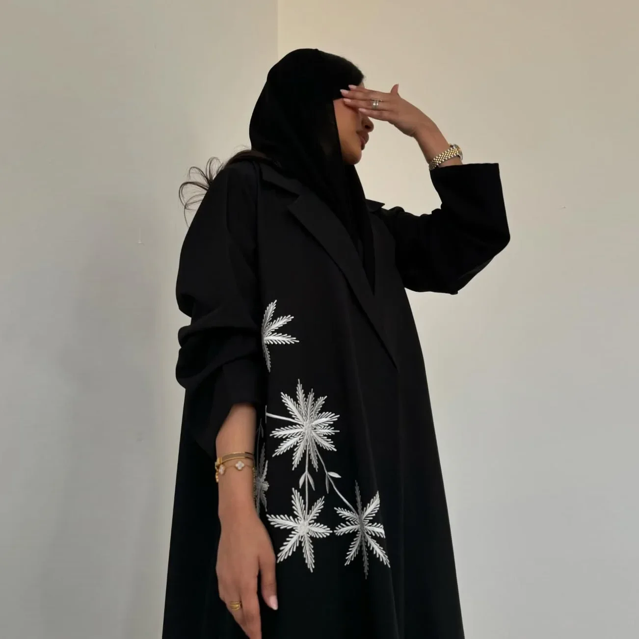 Ramadan Eid Black Open Muslim  - Embroidery Kebaya review and price
