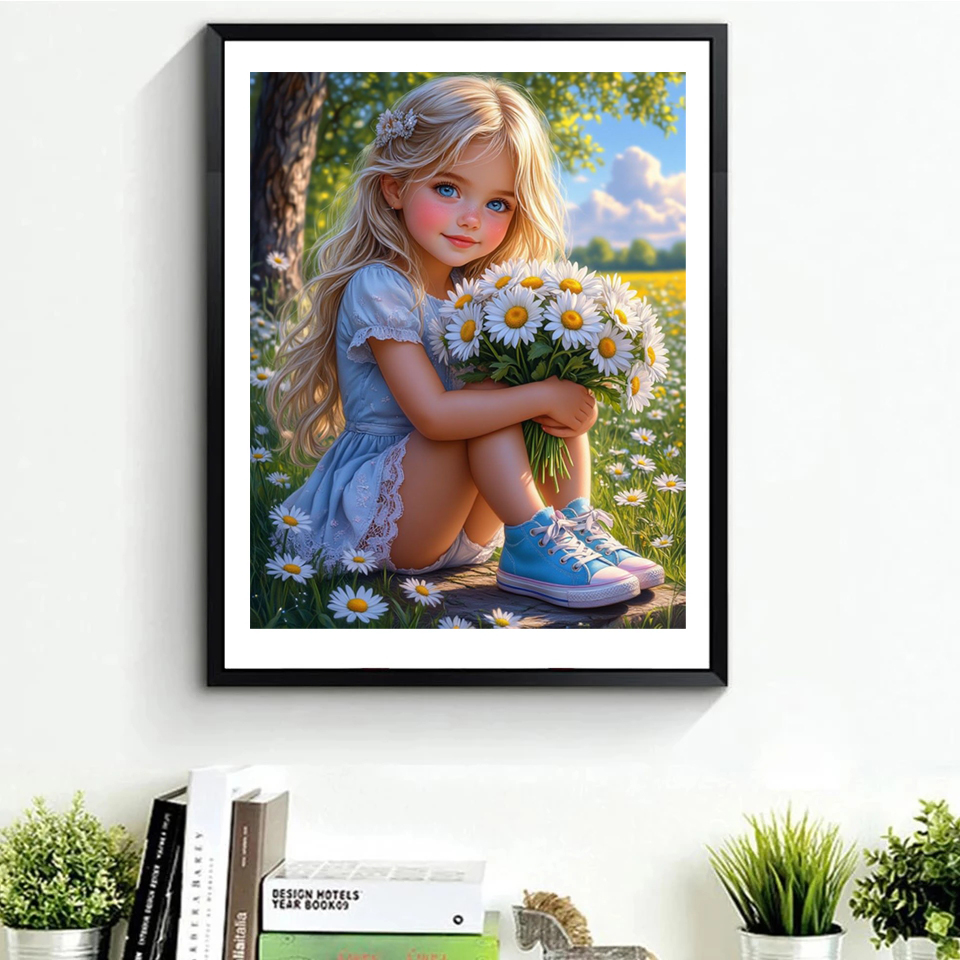 Frameless,5D DIY Diamond Paint - Embroidery Daisy review and price