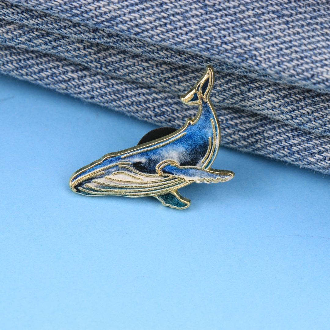 Gradient Blue Whale Enamel Pin - Embroidery Whale review and price