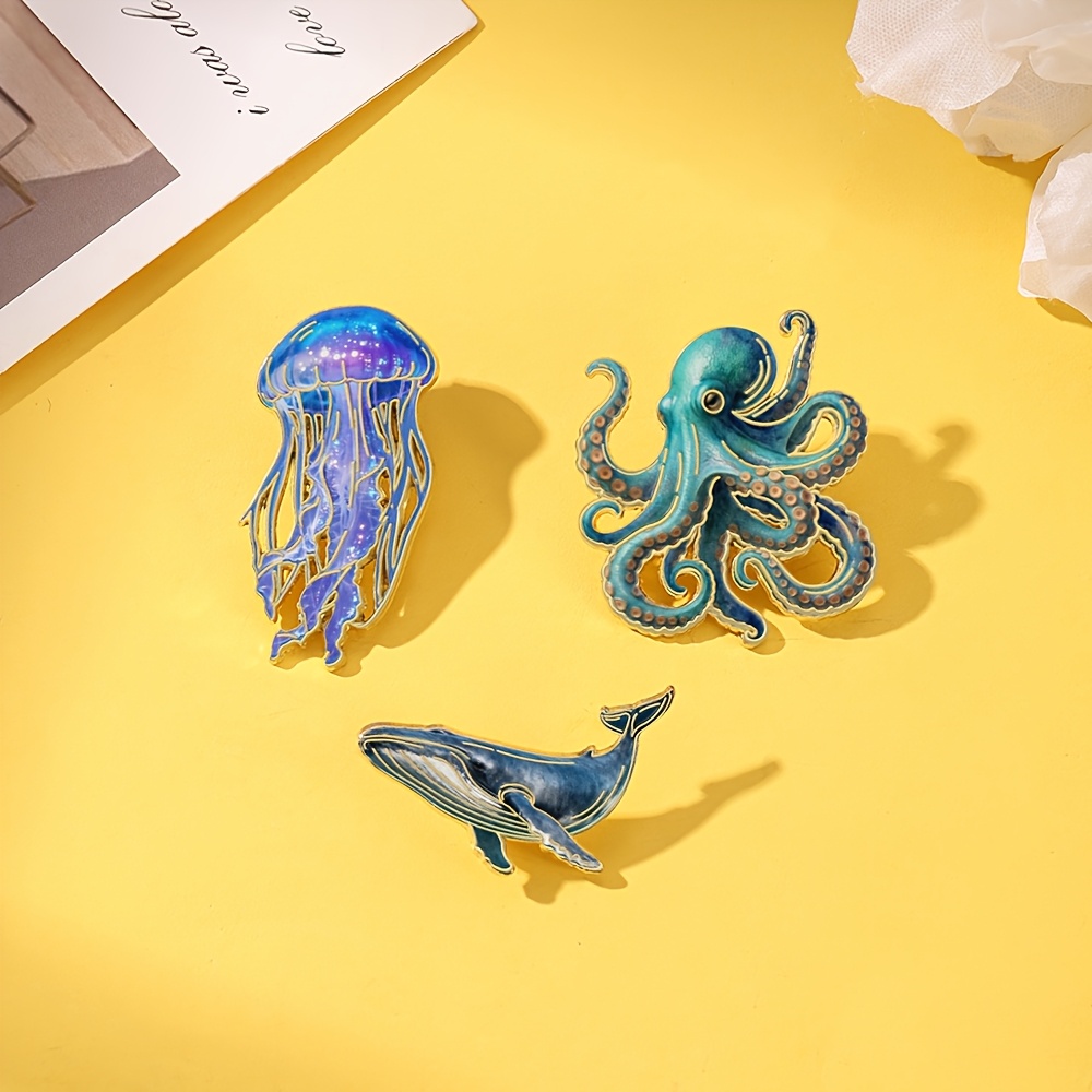 Jellyfish Octopus Whale Enamel - Embroidery Whale review and price