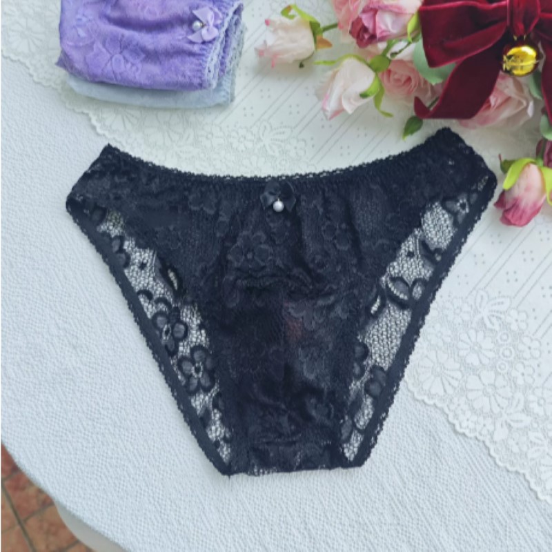 Sheer Sexy Man's Lace Panties  - Embroidery Underwear review and price