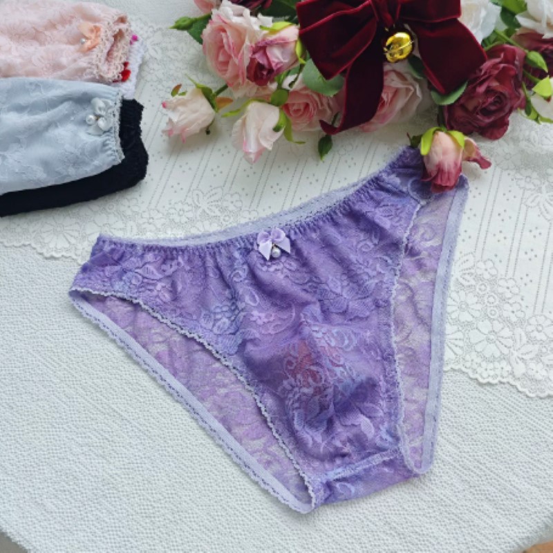 Sheer Sexy Man's Lace Panties  - Embroidery Underwear review and price