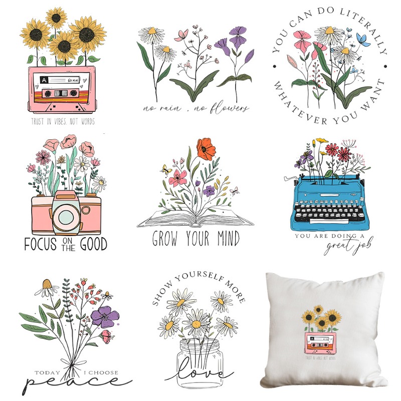 Cartoon Floral Flower Iron On  - Embroidery Diy review and price