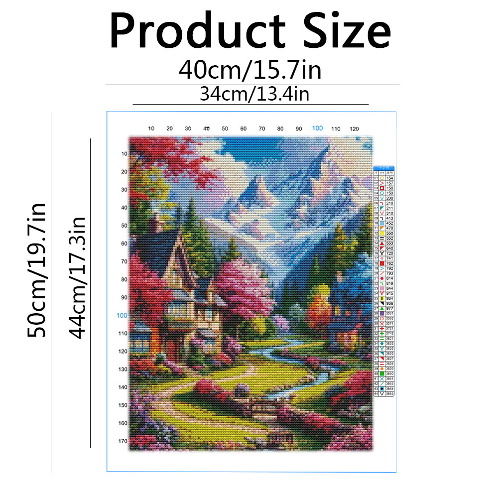 Embroidery Kit House Landscape - Embroidery Guide Paper review and price