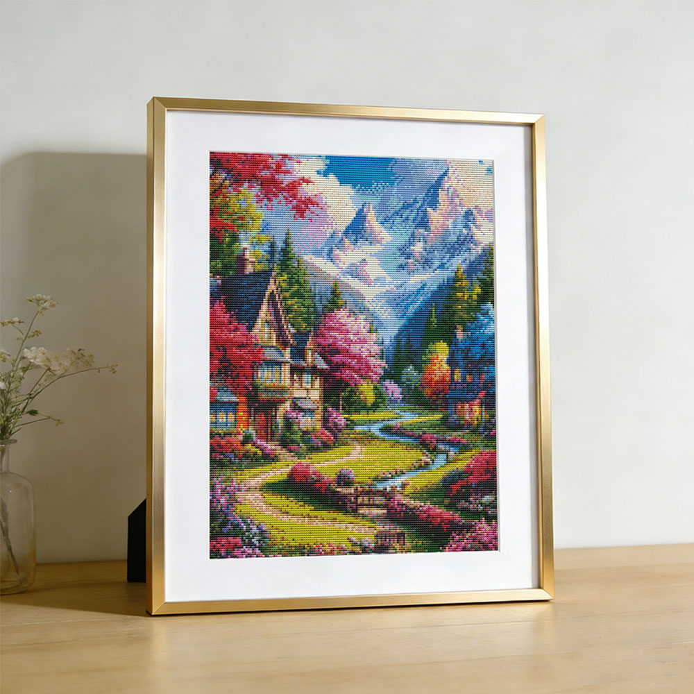 Embroidery Kit House Landscape - Embroidery Guide Paper review and price