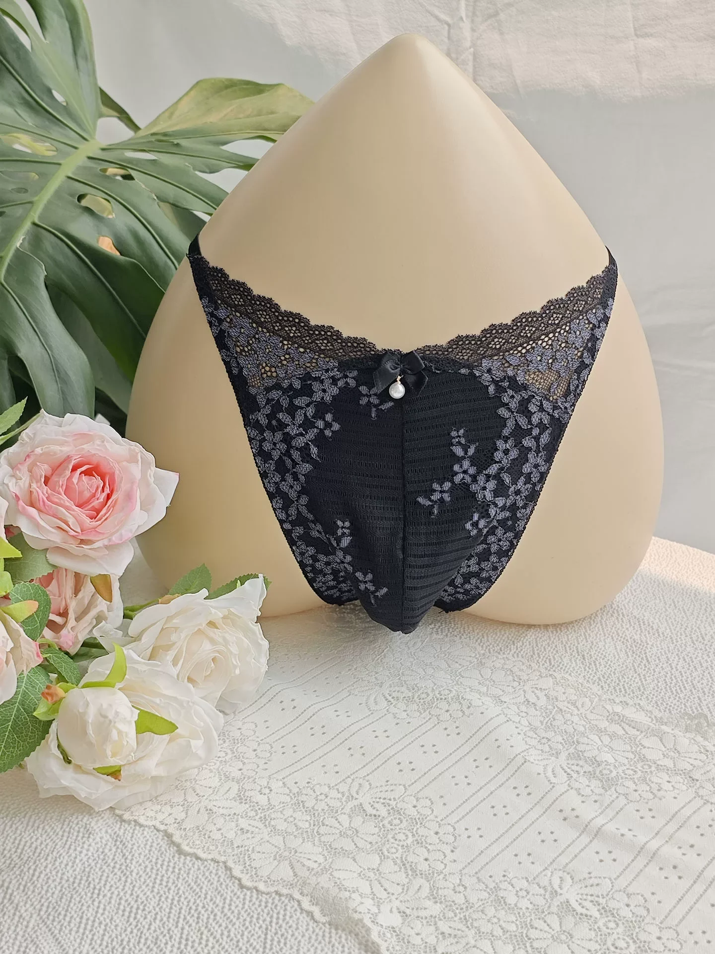 Black Lace Man's T-brief Embro - Embroidery Underwear review and price