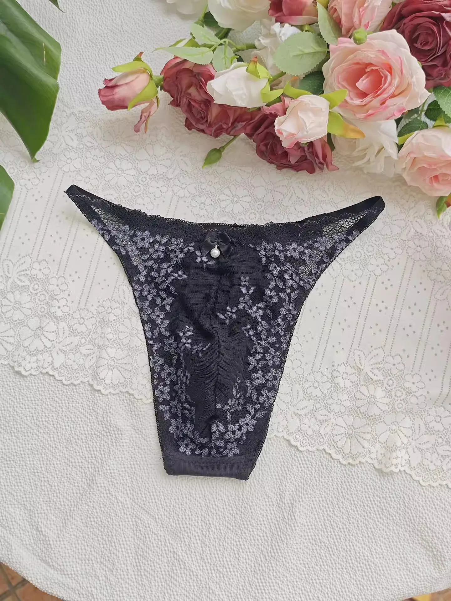 Black Lace Man's T-brief Embro - Embroidery Underwear review and price