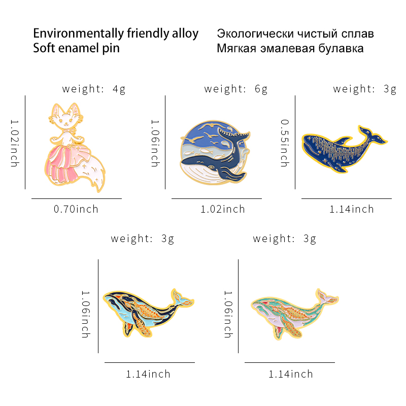 Sea Whale Series Enamel Pin Ca - Embroidery Whale review and price