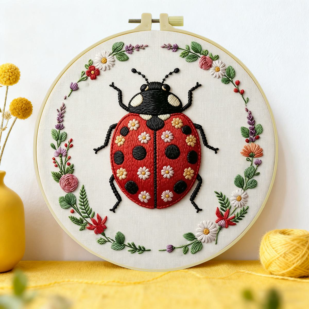 1pc 20X20CM/15X15CM 7.87/6.3in - Embroidery Lady Bug review and price