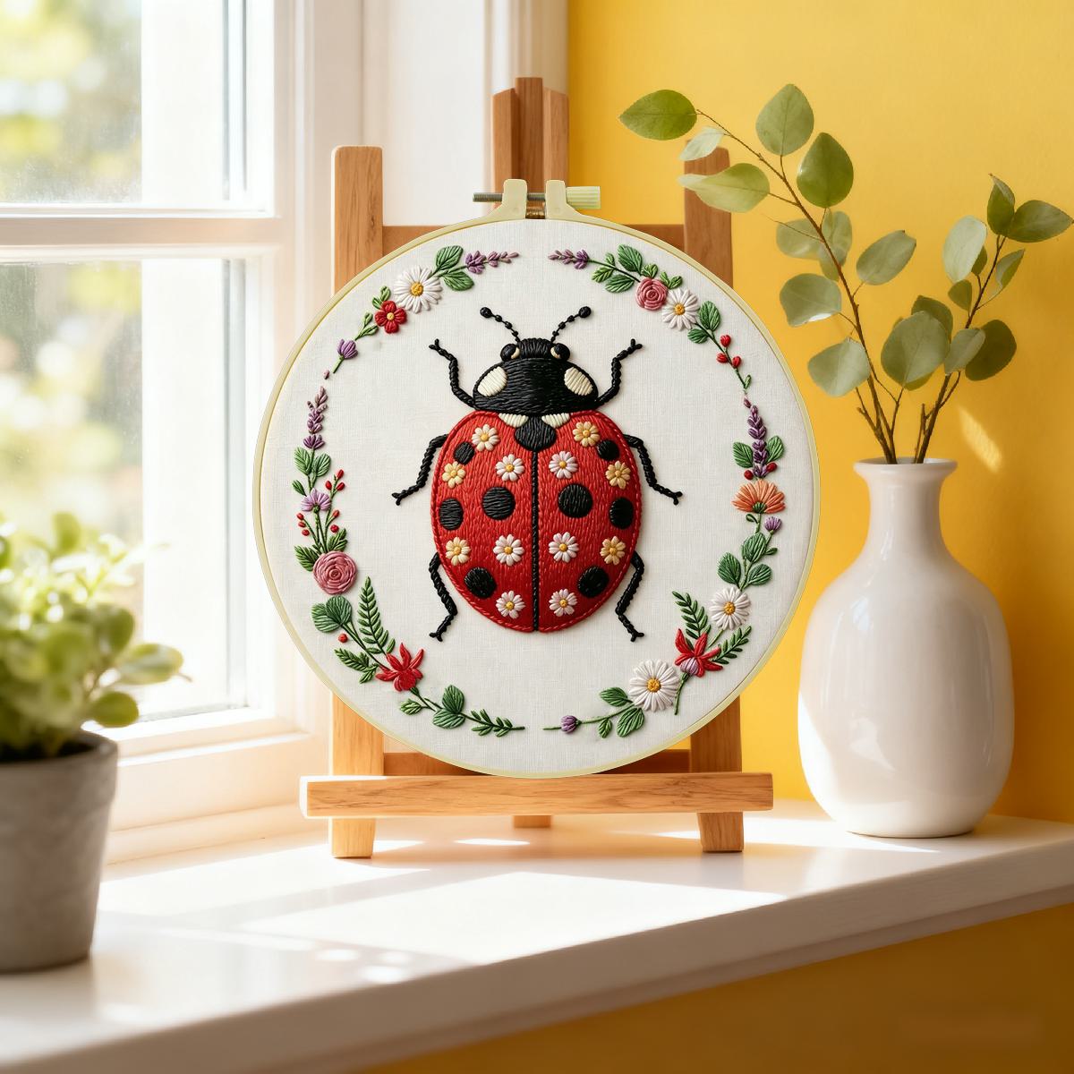 1pc 20X20CM/15X15CM 7.87/6.3in - Embroidery Lady Bug review and price