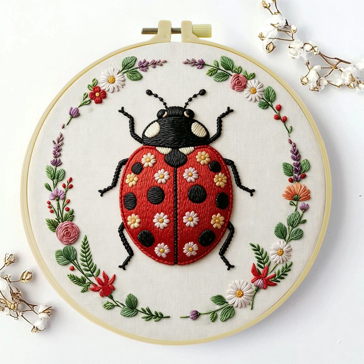 1pc 20X20CM/15X15CM 7.87/6.3in - Embroidery Lady Bug review and price