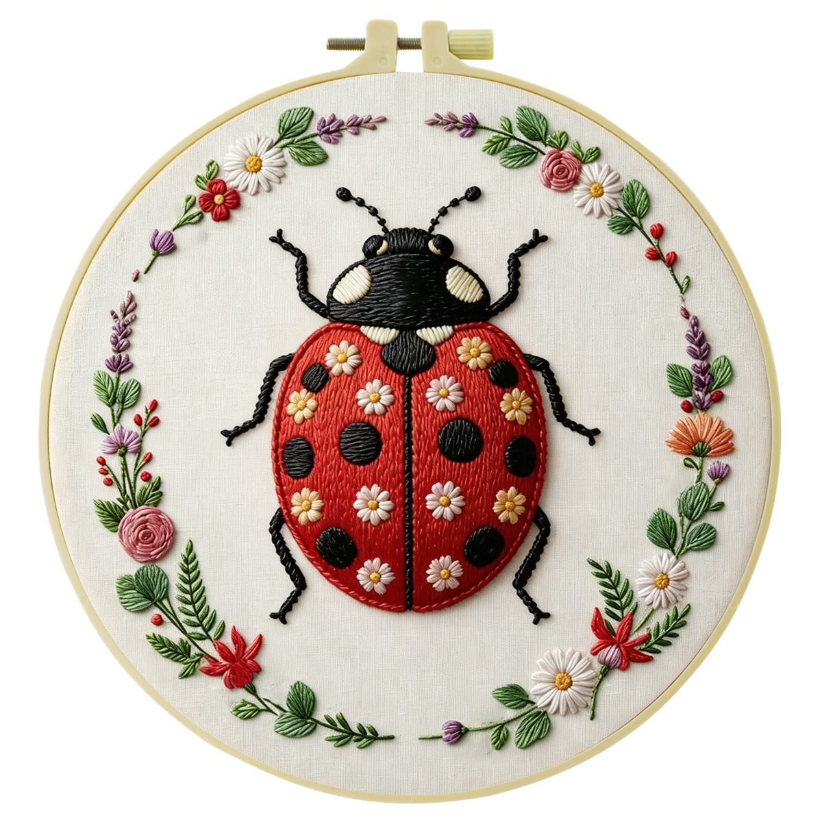 1pc 20X20CM/15X15CM 7.87/6.3in - Embroidery Lady Bug review and price