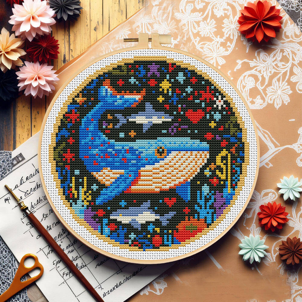 DIY Cross Stitch Whale Embroid - Embroidery Whale review and price