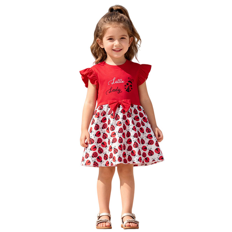 Short Sleeve Girls Dresses 2-7 - Embroidery Lady Bug review and price