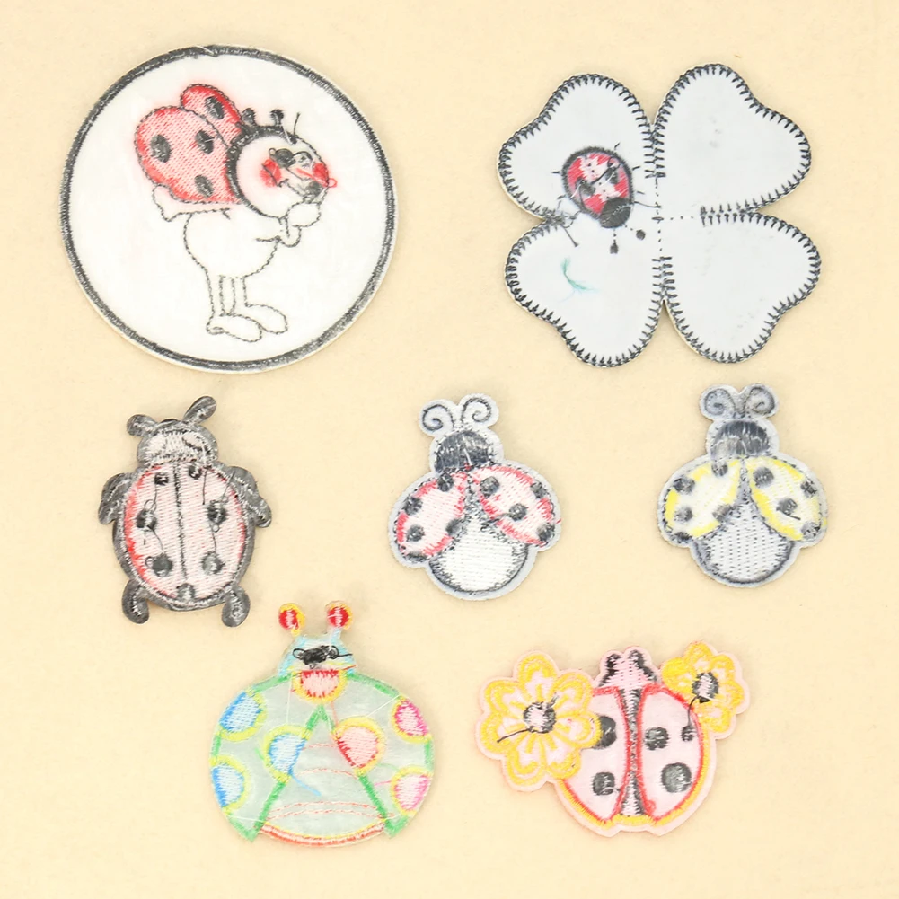 2PC Cartoon Ladybug Four-leaf  - Embroidery Lady Bug review and price