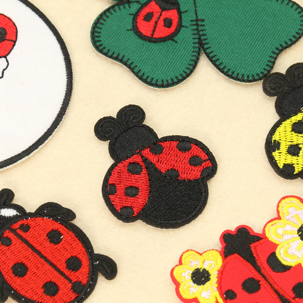 2PC Cartoon Ladybug Four-leaf  - Embroidery Lady Bug review and price