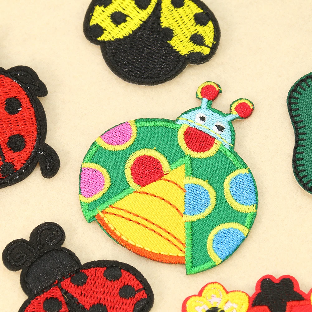 2PC Cartoon Ladybug Four-leaf  - Embroidery Lady Bug review and price