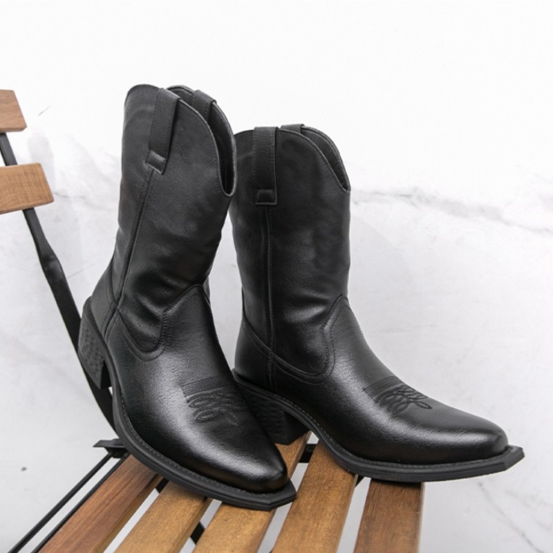 Men Boots Classic Embroidery W - Embroidery On Leather review and price