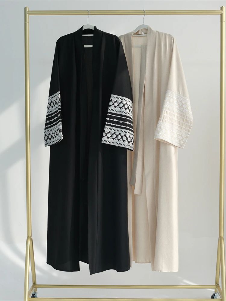 Ramadan Eid Black Open Kimono  - Embroidery Kebaya review and price
