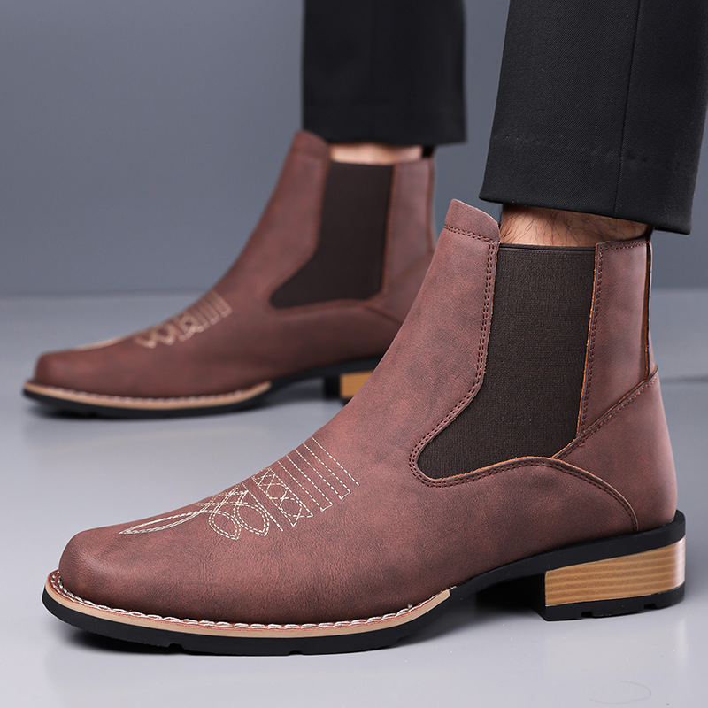 Men's Chelsea Boots High Quali - Embroidery On Leather review and price