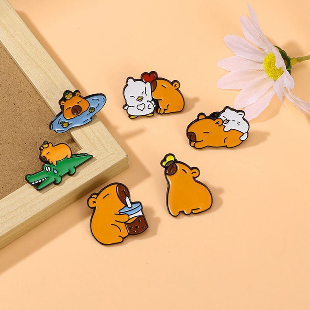 Cartoon Capybara Brooch Creati - Embroidery Whale review and price