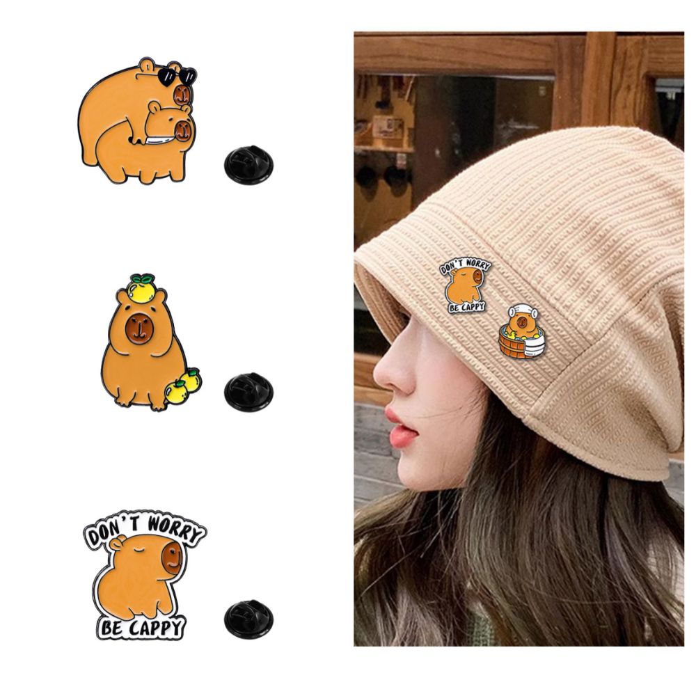 Cartoon Capybara Brooch Creati - Embroidery Whale review and price