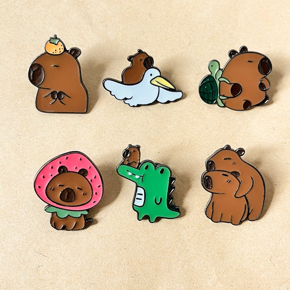 Cartoon Capybara Brooch Creati - Embroidery Whale review and price